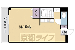 阪急京都本線 西院駅 徒歩5分の賃貸マンション 3階1Kの間取り