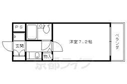 京都地下鉄東西線 二条城前駅 徒歩5分の賃貸マンション 3階1Kの間取り