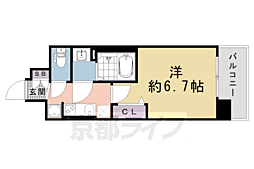ソルテラス京都ＪＵＪＯ薫 4階1Kの間取り