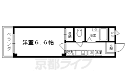 京都市営烏丸線 烏丸御池駅 徒歩5分の賃貸マンション 3階1Kの間取り