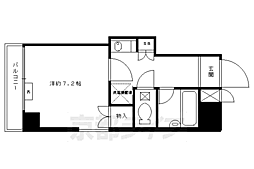 京都市営烏丸線 烏丸御池駅 徒歩7分の賃貸マンション 8階1Kの間取り