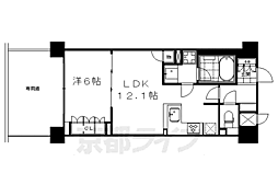 リーガル京都四条烏丸II 1階1LDKの間取り