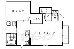 JR山陰本線 太秦駅 徒歩1分の賃貸アパート 1階1LDKの間取り
