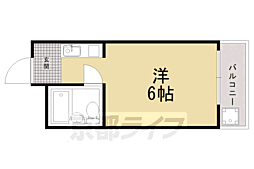 阪急京都本線 西院駅 徒歩12分の賃貸マンション 3階ワンルームの間取り