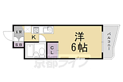 JR山陰本線 花園駅 徒歩7分の賃貸マンション 1階1Kの間取り