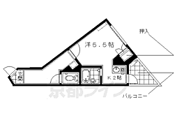 Ｆｏｕｒ　Ｓｅｖｅｎ　八条口 3階1Kの間取り