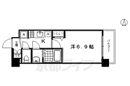 プレサンス　ＴＨＥ　ＫＹＯＴＯ　華苑 2階1Kの間取り