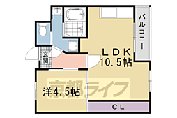 阪急京都本線 西院駅 徒歩4分の賃貸マンション 5階1LDKの間取り