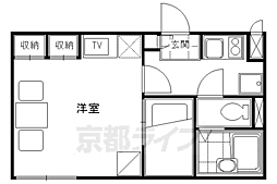 レオパレスＭＯＭＯＹＡＭＡ 1階1Kの間取り
