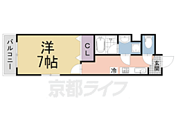 リ：ルーム　伏見 3階1Kの間取り