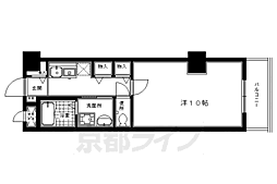 ライオンズマンション上鳥羽 5階1Kの間取り