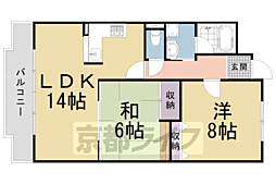 サニーパーク小坂 10階2LDKの間取り