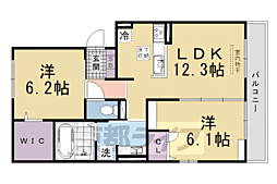 Ｂｅｌｌ　ｓｏａｒ 2階2LDKの間取り