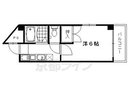 阪急京都本線 西院駅 徒歩9分の賃貸マンション 1階1Kの間取り