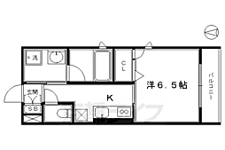 シャーメゾンろくはら 3階1Kの間取り