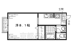 セピアコート 2階1Kの間取り