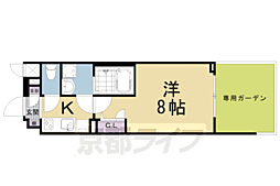 グランカーサ京都駅前 1階1Kの間取り