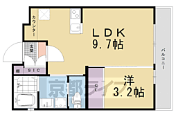 アドバンス京都リエートII 5階1LDKの間取り