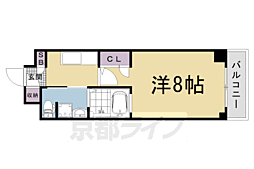 阪急京都本線 西院駅 徒歩15分の賃貸マンション 6階1Kの間取り