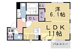コーポ大敬III 1階1LDKの間取り