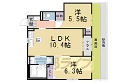 コラソン江戸町 103 1階2LDKの間取り