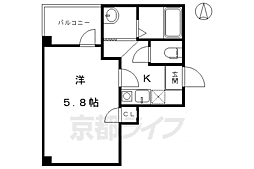 ＧＡＲＮＥＴ　ＲＥＳＩＤＥＮＣＥ　ＭＩＹＡ 3階1Kの間取り