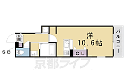 竹田駅東3 1Kの間取図画像