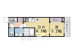 (仮称)ジーメゾン小栗栖クレフィエ 1DKの間取図画像
