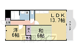 デルニエ向日町 2LDKの間取図画像