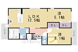 PremierMarsei寺内町 2LDKの間取図画像