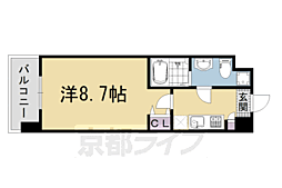 プレサンスNEO京都烏丸 1Kの間取図画像