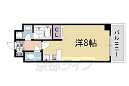 エイブル創久五条大宮 ワンルームの間取図画像