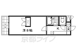 ボーセジュール東山 1Kの間取図画像