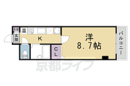 京都壱番館 1Kの間取図画像