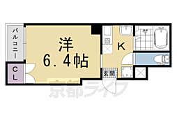 バインオークセント 1Kの間取図画像