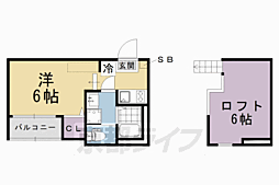 ハーモニーテラス桃山町西町 ワンルームの間取図画像