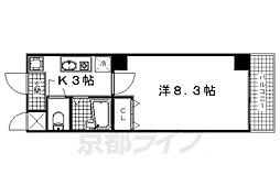 グロリアス京都 1Kの間取図画像