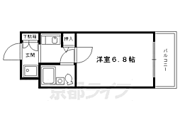 ダイアパレス京都・祇園 1Kの間取図画像
