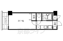 ツインズスクエアウエスト 1Kの間取図画像