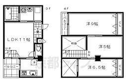 シュシュパルク六条院 3LDKの間取図画像