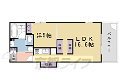 京都市下京区中堂寺鍵田町マンション 1LDKの間取図画像