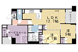 ラシュレ京都西大路 2SLDKの間取図画像