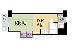 コスモST河原町 1DKの間取図画像