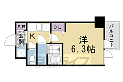 ファステート京都東寺フェイブ 1Kの間取図画像