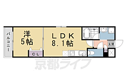 (仮称)伏見区舞台町マンション 1LDKの間取図画像