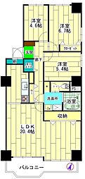 ポートピアプラザD棟 3LDKの間取図画像