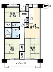 URアーバンフォレスト金山（桜田） 6階3DKの間取り