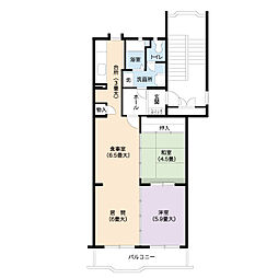 UR都市機構アーバニア滝子南 2LDKの間取図画像