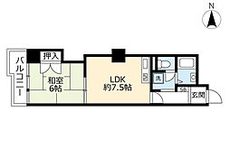 UR都市機構アーバニア千代田 1LDKの間取図画像
