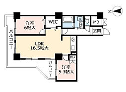 UR都市機構アーバニア千代田 2LDKの間取図画像